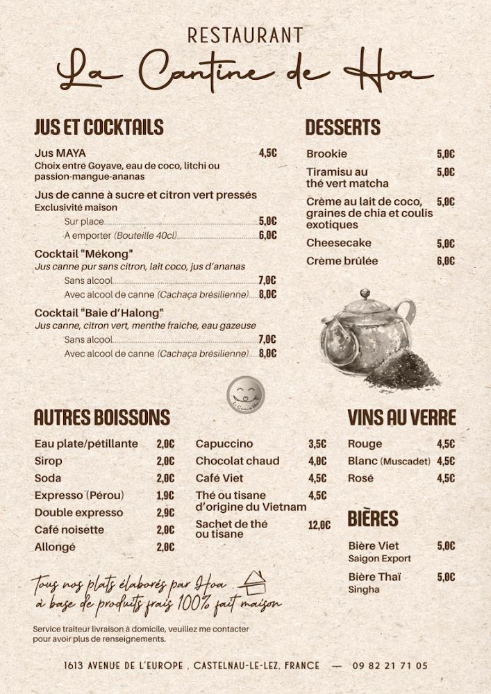 La cantine de Hoa - Restaurant français - vietnamien - Menu Image 1