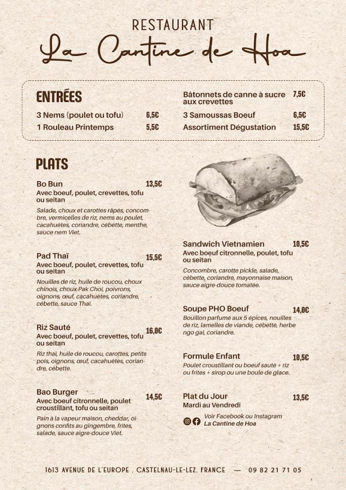 La cantine de Hoa - Restaurant français - vietnamien - Menu Image 2